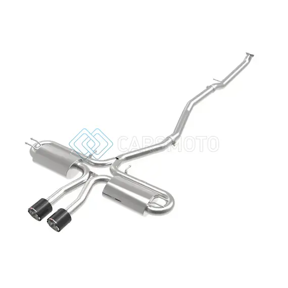 AFE 49-36621-1C TAKEDA 3IN 304 SS CAT-BACK EXHAUST SYSTEM W/ CARBON TIPS 2017+ HONDA CIVIC SI (4DR) I4 1.5L (T)