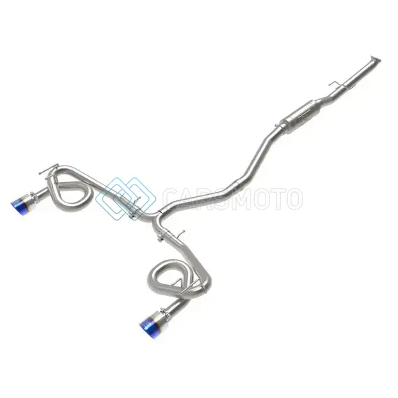 AFE 49-36630-L POWER TAKEDA 22-23 HONDA CIVIC SI I4-1.5L (T) 2.5IN TO 3IN 304 SS CB EXHAUST - BLUE FLAME TIPS