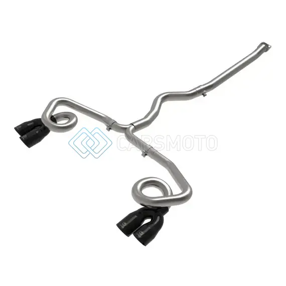 AFE 49-36809-B POWER TAKEDA 3IN TO 2-1/2IN 304 SS CAT-BACK EXHAUST W/ BLACK TIPS 22-23 SUBARU WRX H4-2.4L (T)