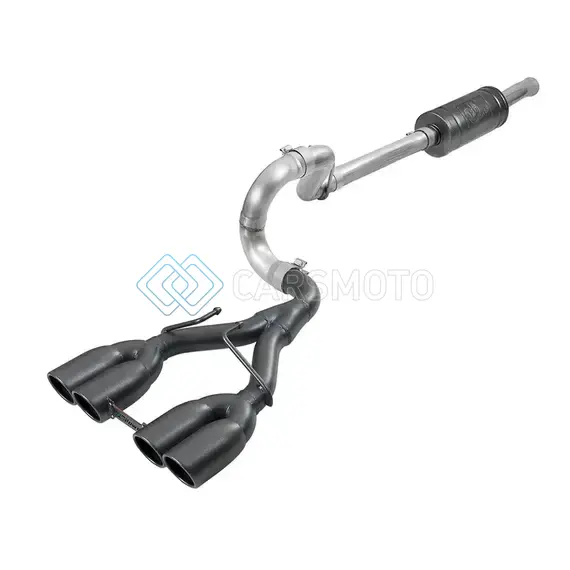 AFE 49-38073-B REBEL SERIES 2.5IN 304 SS CAT-BACK EXHAUST W/ BLACK TIP 18-20 JEEP WRANGLER (JL)