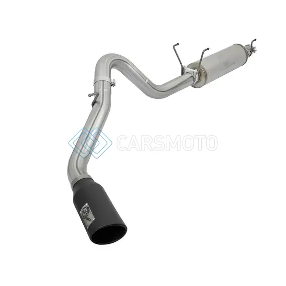 AFE 49-42056-B MACHFORCE XP 4IN EXHAUSTS CAT-BACK SS SIDE EXIT 14-17 DODGE RAM 2500 V8-6.4L HEMI W/ BLACK TIPS