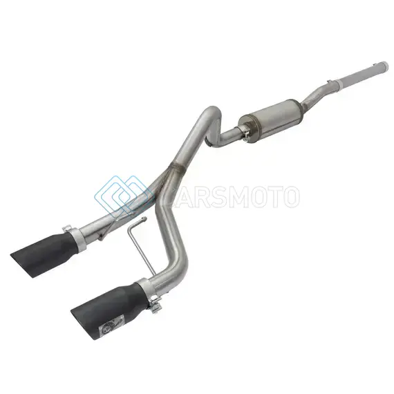 AFE 49-48056-B REBEL SERIES CB 2.5IN DUAL CENTER EXIT SS EXHAUST W/ BLACK TIPS 07-15 JEEP WRANGLER 3.6L/3.8L V6