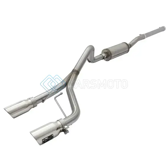 AFE 49-48056-P REBEL SERIES CB 2.5IN DUAL CENTER EXIT SS EXHAUST W/ POLISH TIP 07-15 JEEP WRANGLER 3.6L/3.8L V6