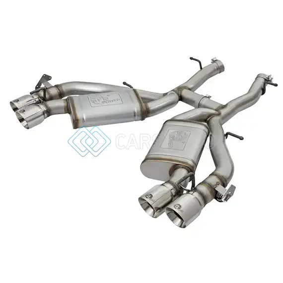 AFE 49-34068-P MACHFORCE XP 3IN 304 SS AXLE-BACK DUAL EXHAUST (NPP) W/ POLISHED TIPS 16-17 CAMARO SS V8-6.2L