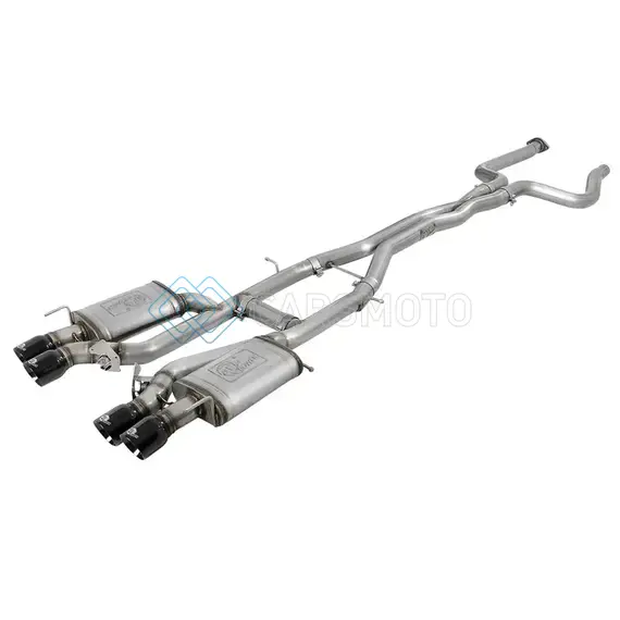 AFE 49-34078-B MACHFORCE XP 3IN 304SS CAT BACK EXHAUST S/ BLACK TIPS 16-17 CADILLAC ATS-V V6-3.6L (TT)