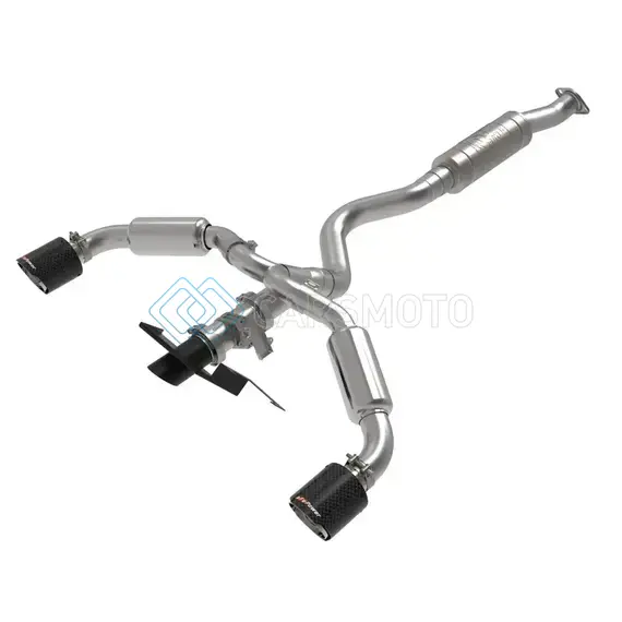 AFE 49-36067-C 23-24 TOYOTA GR COROLLA L3 1.6L (T) GEMINI XV 3IN TO 2-1/2IN CATBACK EXHAUST W/CARBON FIBER TIPS