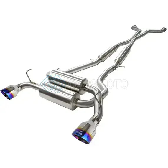 AFE 49-36103-L TAKEDA 2-1/2IN 304SS CAT-BACK EXHAUST INFINITI G37 08-13/Q60 14-15 V6-3.7 W/ BLUE FLAME TIPS