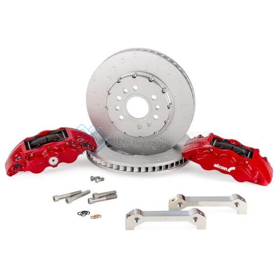 ALCON BKF1559AX75 2021+ RAM TRX 376X42MM ROTORS 6-PISTON CALIPERS FRONT BRAKE UPGRADE KIT - RED
