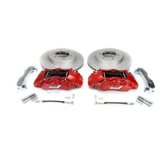 ALCON BKF1551G58 2016+ TOYOTA TACOMA W/ 17IN+ WHEELS 352X30MM ROTORS 6-PISTON CALIPERS FRONT BRAKE KIT - RED