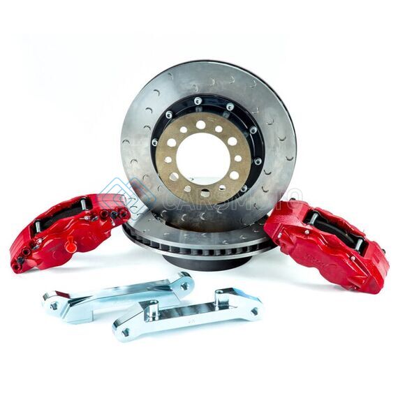 ALCON BKF5459AX14 2007+ JEEP JK W/ 6X5.5IN HUB 357X32MM ROTOR 4-PISTON RED CALIPERS FRONT BRAKE UPGRADE KIT