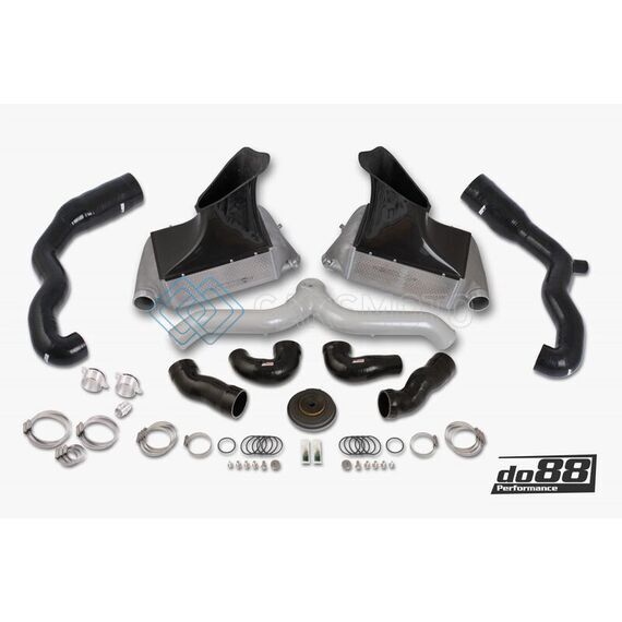 DO88 BIG-140SI-76 07-09 PORSCHE 911 TURBO/GT2 (997.1) BIGPACK INTERCOOLER KIT W/SILVER PIPE + INLETS