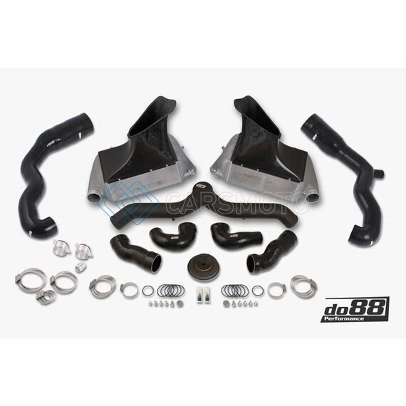 DO88 BIG-140SV-76 07-09 PORSCHE 911 TURBO/GT2 (997.1) BIGPACK INTERCOOLER KIT W/BLACK PIPE + INLETS