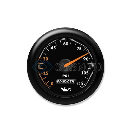 INNOVATE 3859 MTX ANALOG OIL PRESSURE GAUGE 0-120PSI - BLACK DIAL