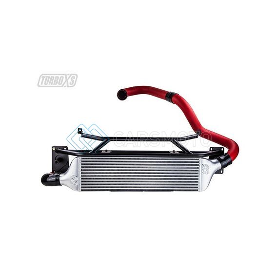 TURBO XS W15-FMIC-RED FMIC FOR 15-16 SUBARU WRX - WRINKLE RED PIPES