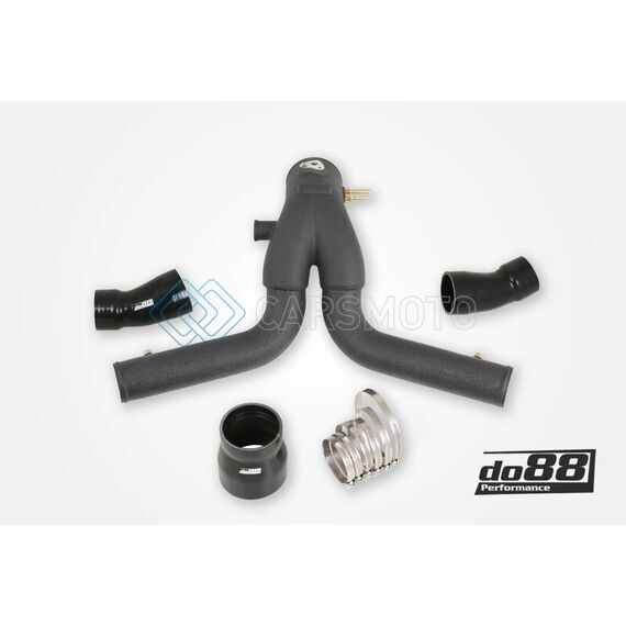 DO88 TR-200SV-OEM-1 13-15 PORSCHE 911 TURBO/TURBO S (991.1) Y-PIPE FOR OEM INTERCOOLER - BLACK