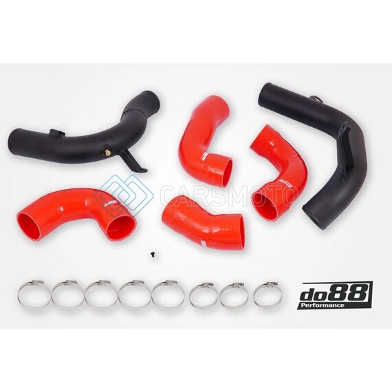 DO88 TR-340-DO88-3-R AUDI/SEAT/SKODA/VOLKSWAGEN 1.8T/2.0T (MQB) INTERCOOLER PRESSURE PIPES W/RED HOSES
