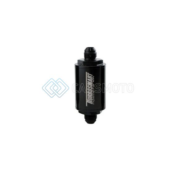 TURBOSMART TS-0402-1131 FPR BILLET INLINE FUEL FILTER 1.75IN OD 3.825IN LENGTH AN-8 MALE INLET - BLACK