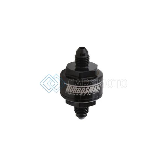 TURBOSMART TS-0804-1001 BILLET TURBO OIL FEED FILTER W/ 44 MICRON PLEATED DISC AN-3 MALE INLET - BLACK