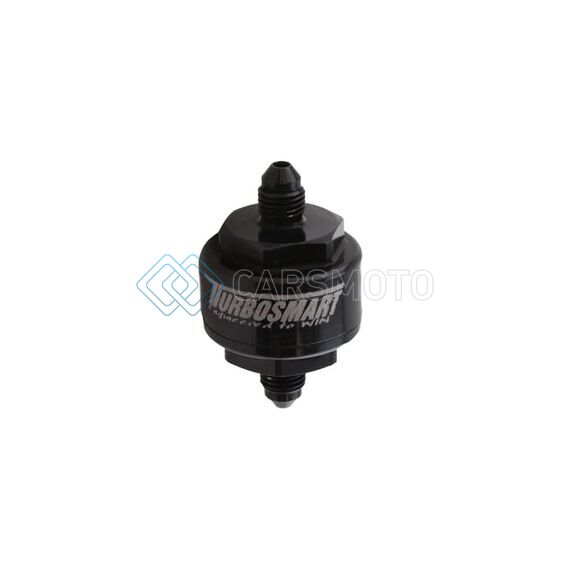 TURBOSMART TS-0804-1002 BILLET TURBO OIL FEED FILTER W/44 MICRON PLEATED DISC -4AN MALE INLET - BLACK
