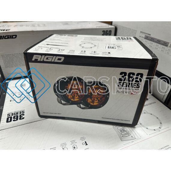 RIGID 36123 ФАРЫ 360 SERIES 4″ ДАЛЬНИЙ СВЕТ С ЯНТАРНОЙ ЛИНЗОЙ PRO (ПАРА)