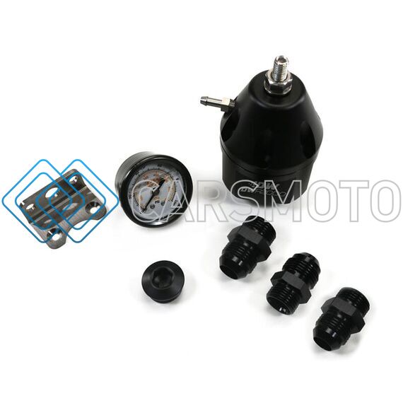 DEATSCHWERKS 6-2000-FRB-1010 DWR2000 AFPR + PRESSURE GAUGE + 10AN FITTINGS, ANODIZED BLACK