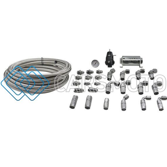 DEATSCHWERKS 6-614 RETURN PLUMBING KIT FOR 2006+ HEMI, PTFE, 8AN FEED, 6AN RETURN