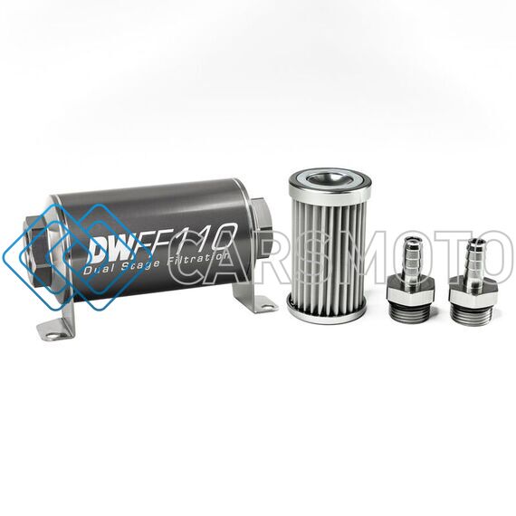 DEATSCHWERKS 8-03-110-005K-38 3/8 IN, 5 MICRON, 110MM IN-LINE FUEL FILTER KIT