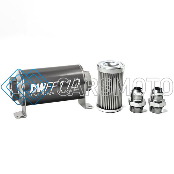 DEATSCHWERKS 8-03-110-010K-10 10AN, 10 MICRON, 110MM IN-LINE FUEL FILTER KIT