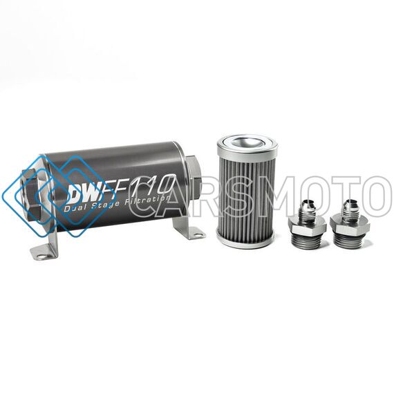 DEATSCHWERKS 8-03-110-040K-6 6AN, 40 MICRON, 110MM IN-LINE FUEL FILTER KIT