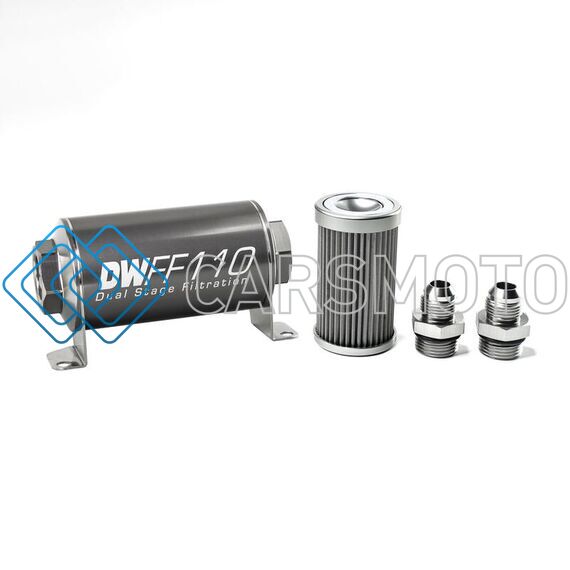 DEATSCHWERKS 8-03-110-040K-8 8AN, 40 MICRON, 110MM IN-LINE FUEL FILTER KIT