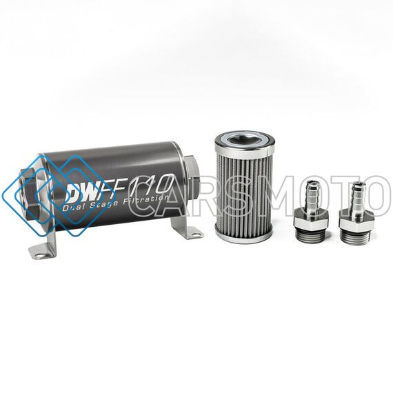 DEATSCHWERKS 8-03-110-100K-38 3/8 IN, 100 MICRON, 110MM IN-LINE FUEL FILTER KIT