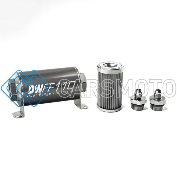 DEATSCHWERKS 8-03-110-100K-6 6AN, 100 MICRON, 110MM IN-LINE FUEL FILTER KIT