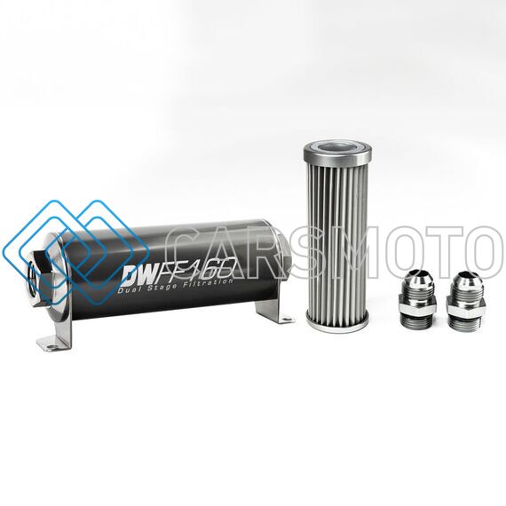 DEATSCHWERKS 8-03-160-005K-10 10AN, 5 MICRON, 160MM IN-LINE FUEL FILTER KIT