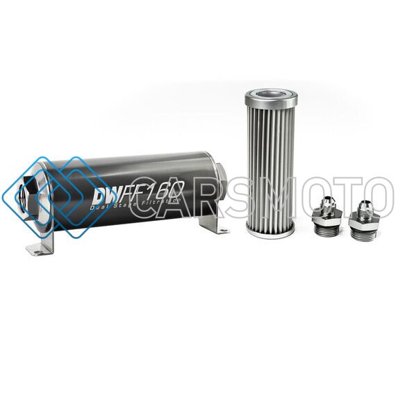 DEATSCHWERKS 8-03-160-005K-6 -6AN, 5 MICRON, 160MM IN-LINE FUEL FILTER KIT