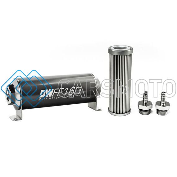 DEATSCHWERKS 8-03-160-010K-516 5/16 IN, 10 MICRON, 160MM IN-LINE FUEL FILTER KIT