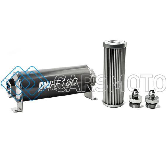 DEATSCHWERKS 8-03-160-010K-6 6AN, 10 MICRON, 160MM IN-LINE FUEL FILTER KIT