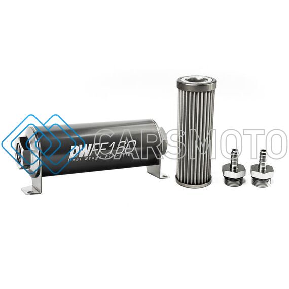 DEATSCHWERKS 8-03-160-040K-516 5/16 IN, 40 MICRON, 160MM IN-LINE FUEL FILTER KIT