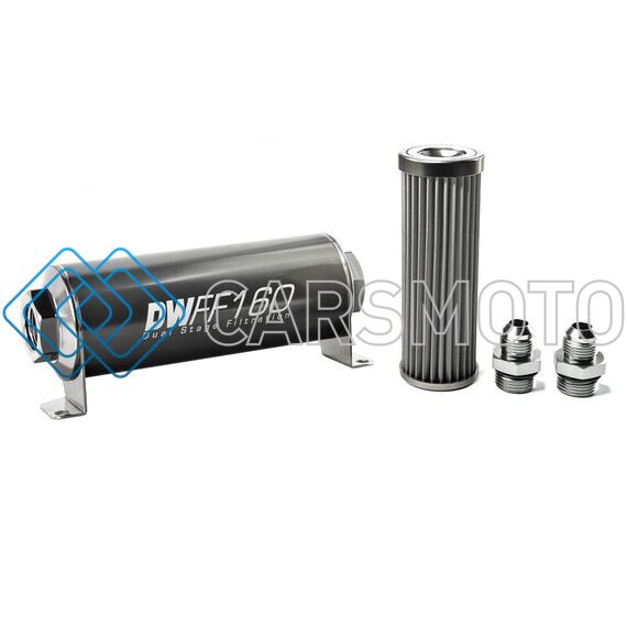DEATSCHWERKS 8-03-160-040K-8 8AN, 40 MICRON, 160MM IN-LINE FUEL FILTER KIT
