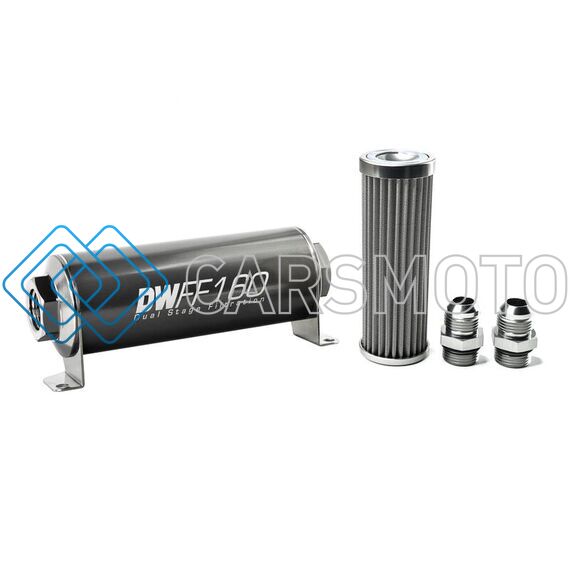 DEATSCHWERKS 8-03-160-100K-10 10AN, 100 MICRON, 160MM IN-LINE FUEL FILTER KIT