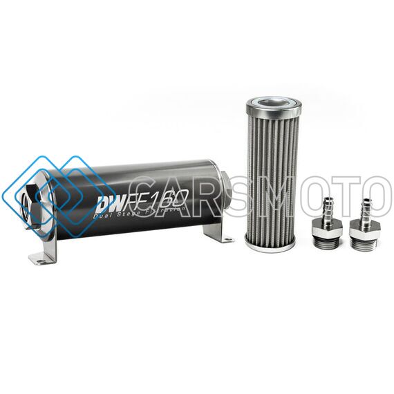 DEATSCHWERKS 8-03-160-100K-516 5/16 IN, 100 MICRON, 160MM IN-LINE FUEL FILTER KIT