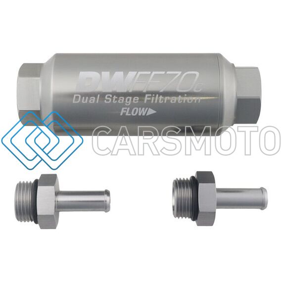 DEATSCHWERKS 8-03-70C-010K-38 3/8 IN, 10 MICRON, 70MM COMPACT IN-LINE FUEL FILTER KIT