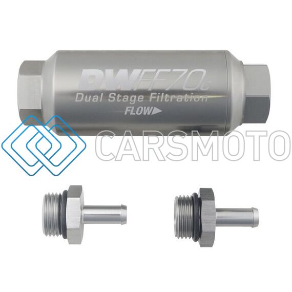 DEATSCHWERKS 8-03-70C-010K-516 5/16 IN, 10 MICRON, 70MM COMPACT IN-LINE FUEL FILTER KIT